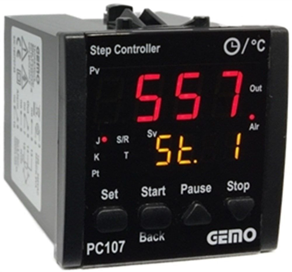 Gemo PC107-230VAC-R Sıcaklık Adım Kontrol Cihazı (72x72)