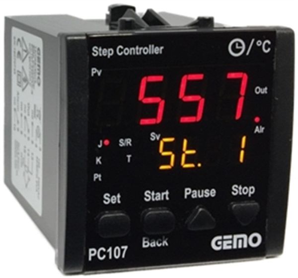 Gemo PC107-230VAC-R Sıcaklık Adım Kontrol Cihazı (72x72)