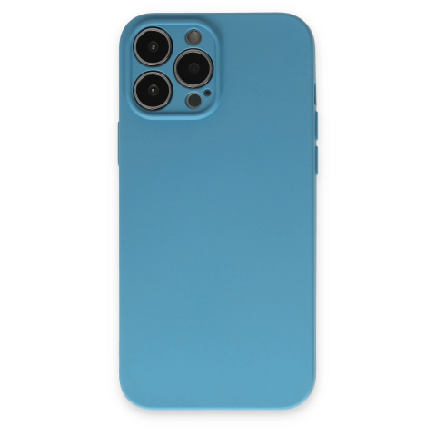 Apple İphone 13 Pro Max Kılıf Nano İçi Kadife Silikon - Mavi