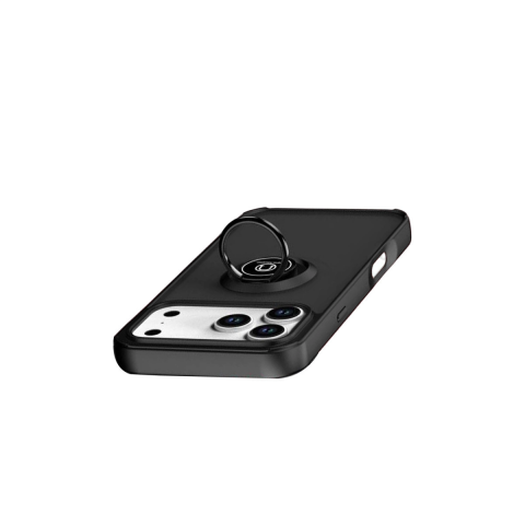 Apple İphone 17 Pro Montreal Yüzüklü Silikon Kapak - Siyah