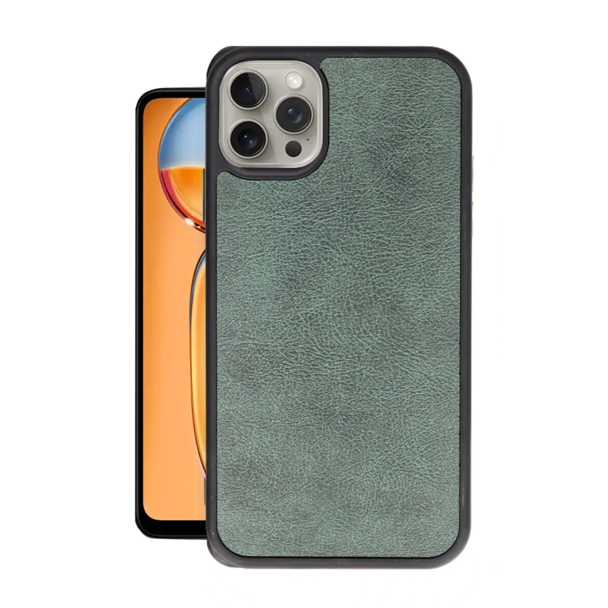 Apple iPhone 15 Pro Max Kılıf Aras Deri Kapak - Koyu Yeşil