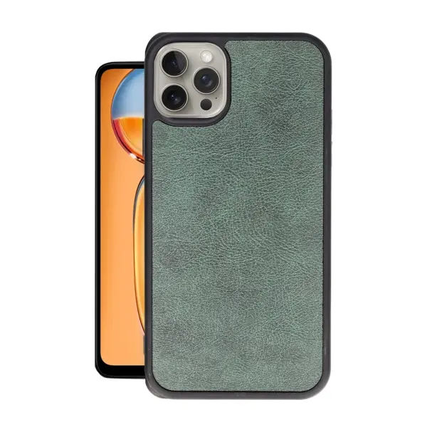 Apple iPhone 15 Pro Max Kılıf Aras Deri Kapak - Koyu Yeşil