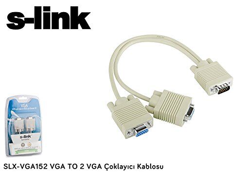 Slx-VGA152 Vga TO 2 Vga Çoklayıcı Kablosu, Beyaz
