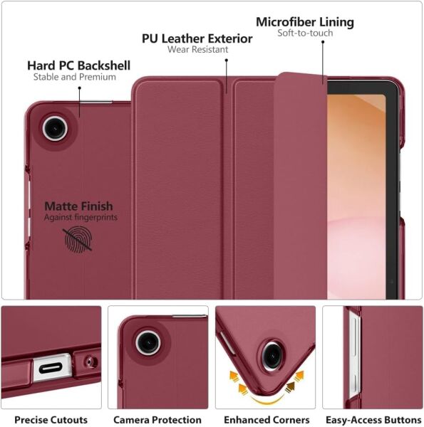 Samsung Galaxy Tab A11 Plus; A9 Plus 11inç ile uyumlu Kılıf New PU Deri Smart Standlı Case Uyku Modlu