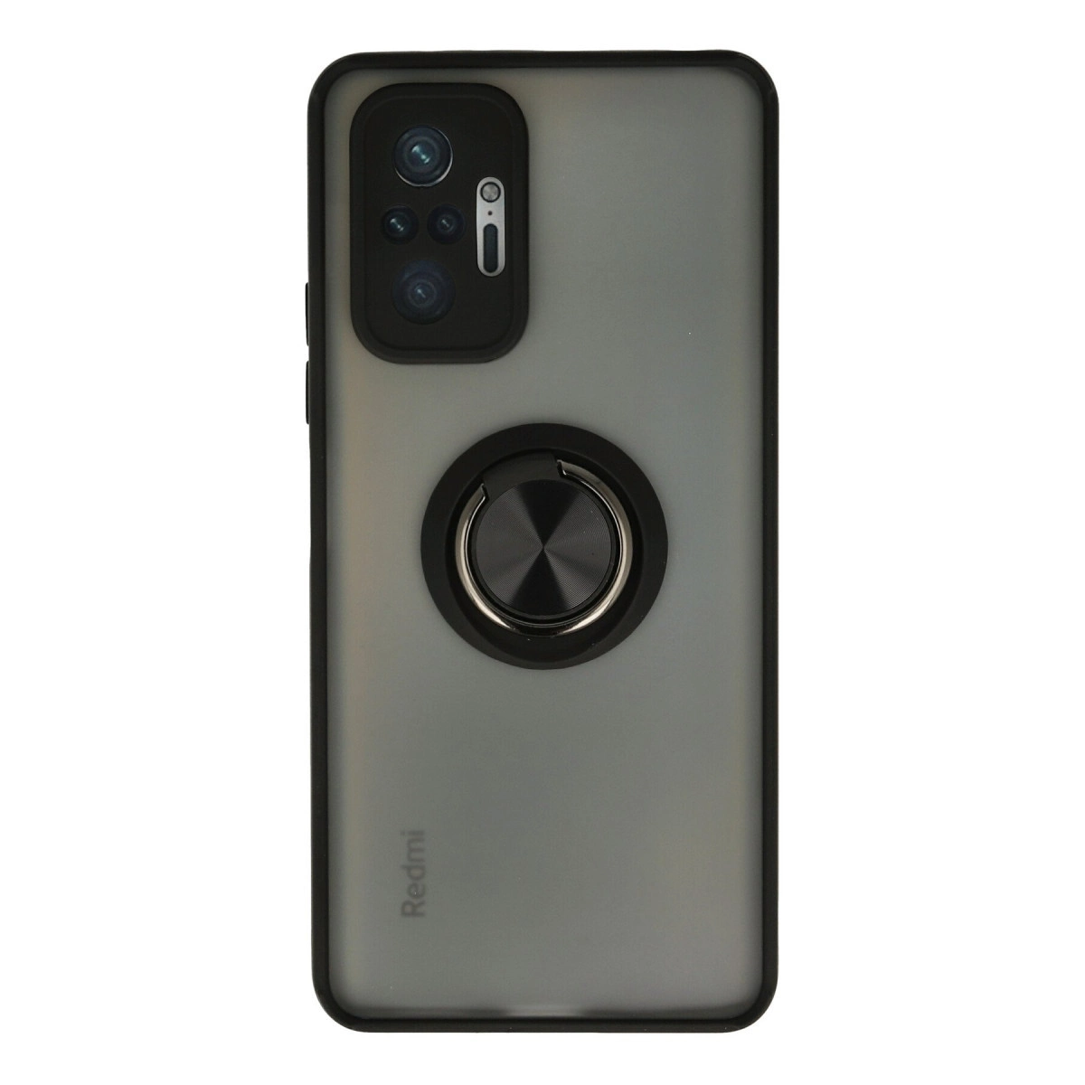 Xiaomi Redmi Note 10 Pro Kılıf Montreal Yüzüklü Silikon Kapak - Siyah
