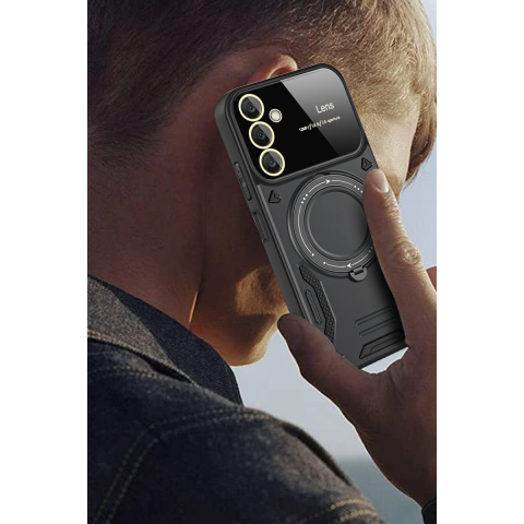 Samsung Galaxy A26 Kılıf Joy Lens Standlı Kapak - Kırmızı