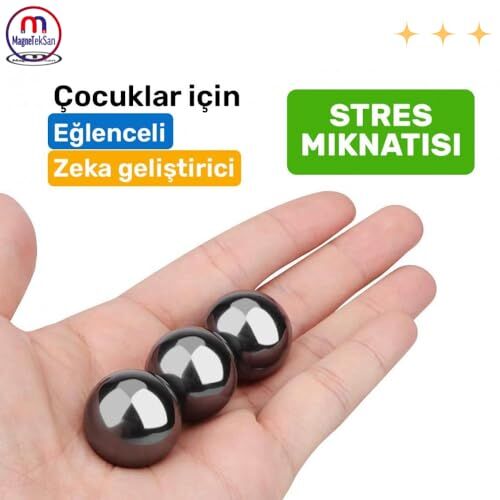 Bilye Şeklinde Manyetik Stres Topu Ø20 mm – 25 Adet Küre Mıknatıs