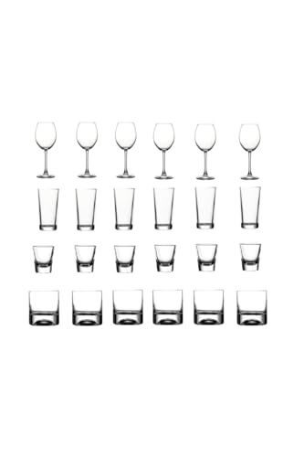 24 Parça Mega Meşrubat Bardak Seti Şarap-rakı-shot-viski 8695413654124aybaba