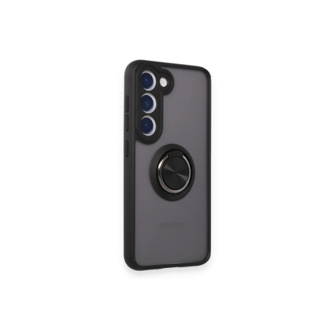 Samsung Galaxy M15 Kılıf Montreal Yüzüklü Silikon Kapak - Siyah