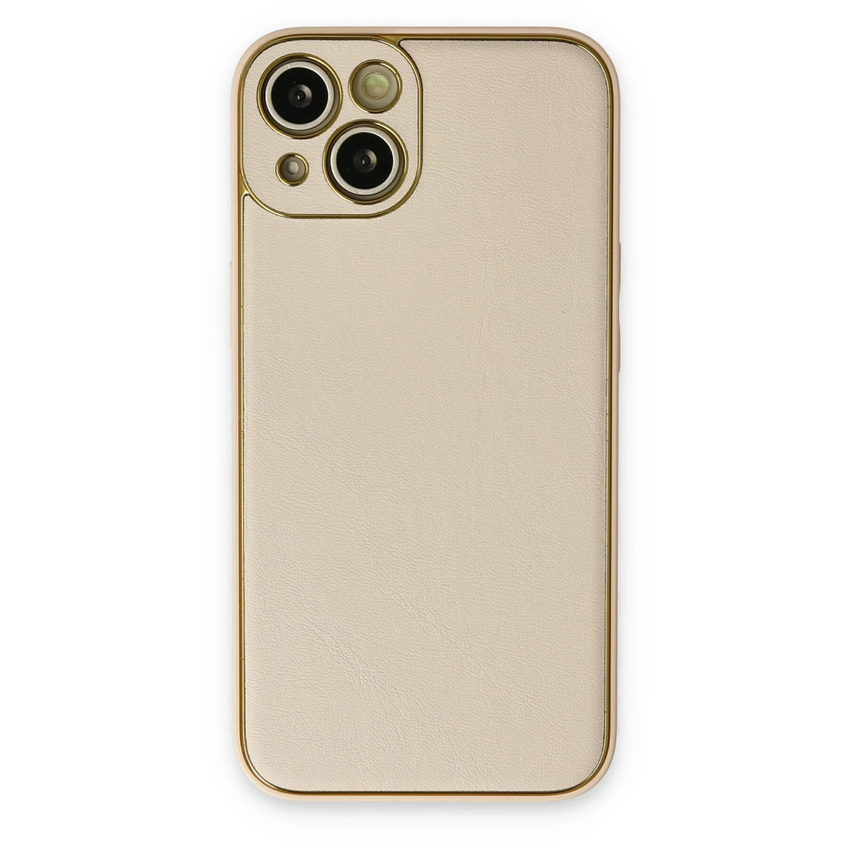 Apple İphone 14 Plus Kılıf Coco Deri Silikon Kapak - Gold