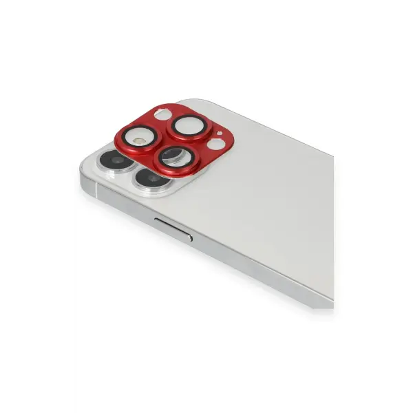 Apple iPhone 13 Pro Max Pers Alüminyum Kamera Lens - Kırmızı
