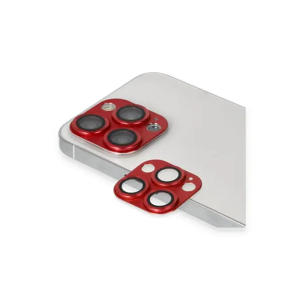 Apple iPhone 13 Pro Max Pers Alüminyum Kamera Lens - Kırmızı