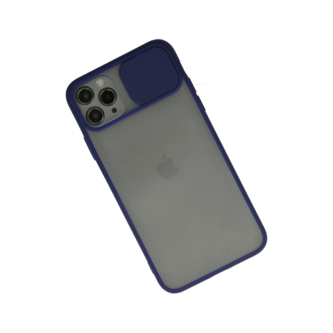 Apple İphone 11 Pro Kılıf Palm Buzlu Kamera Sürgülü Silikon - Lacivert
