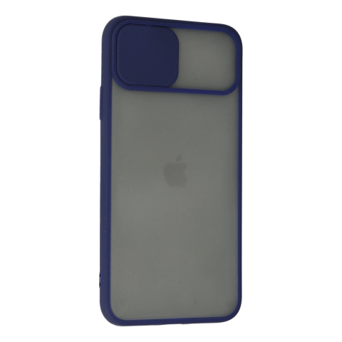 Apple İphone 11 Pro Kılıf Palm Buzlu Kamera Sürgülü Silikon - Lacivert