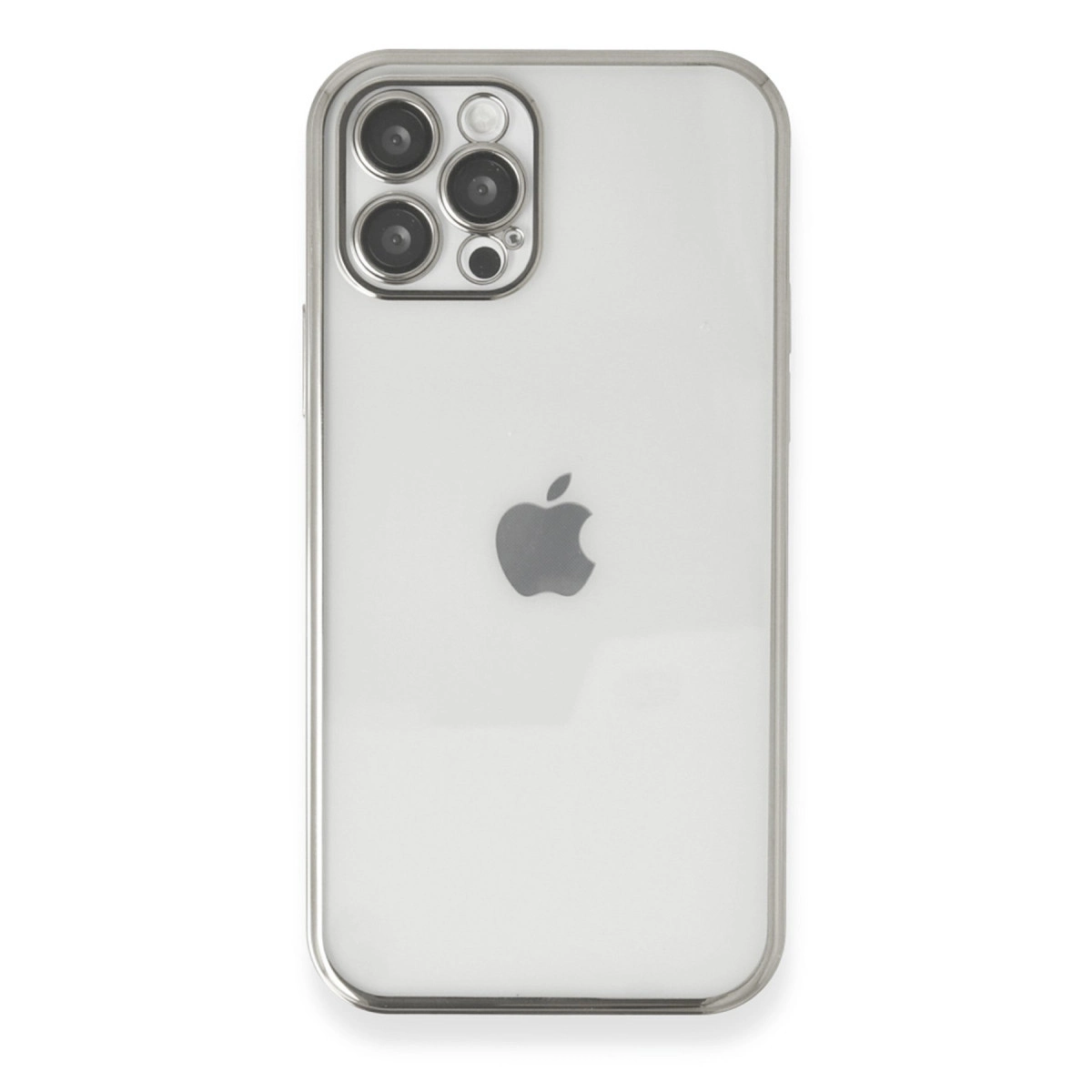 Apple İphone 12 Pro Kılıf Razer Lensli Silikon - Gümüş