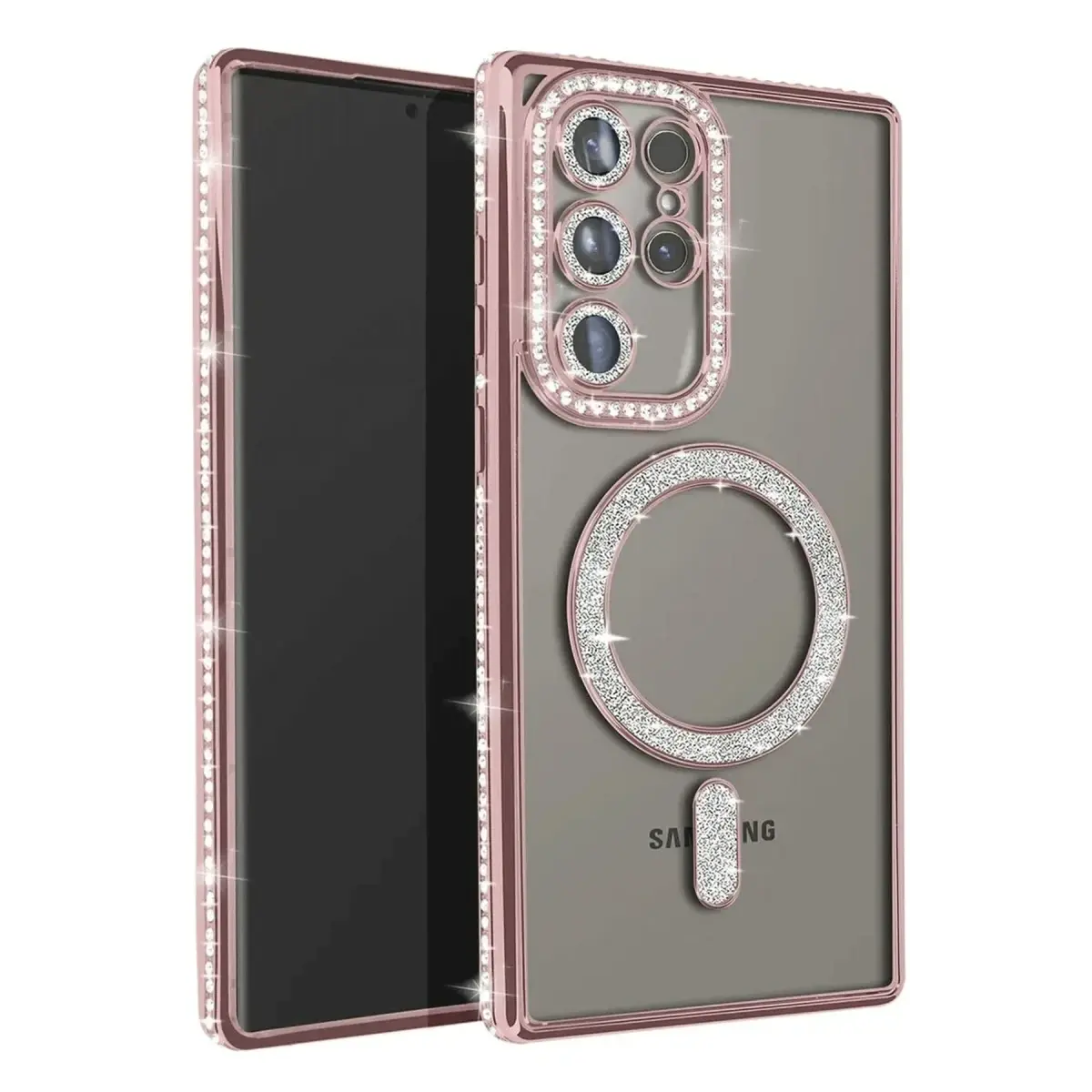 Samsung Galaxy S23 Ultra Joke Simli Magneticsafe Kılıf - Pembe