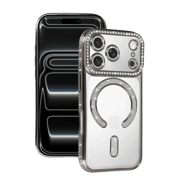 Apple iPhone 18 Pro/17 Pro Joke Simli Magneticsafe Kılıf - Gümüş