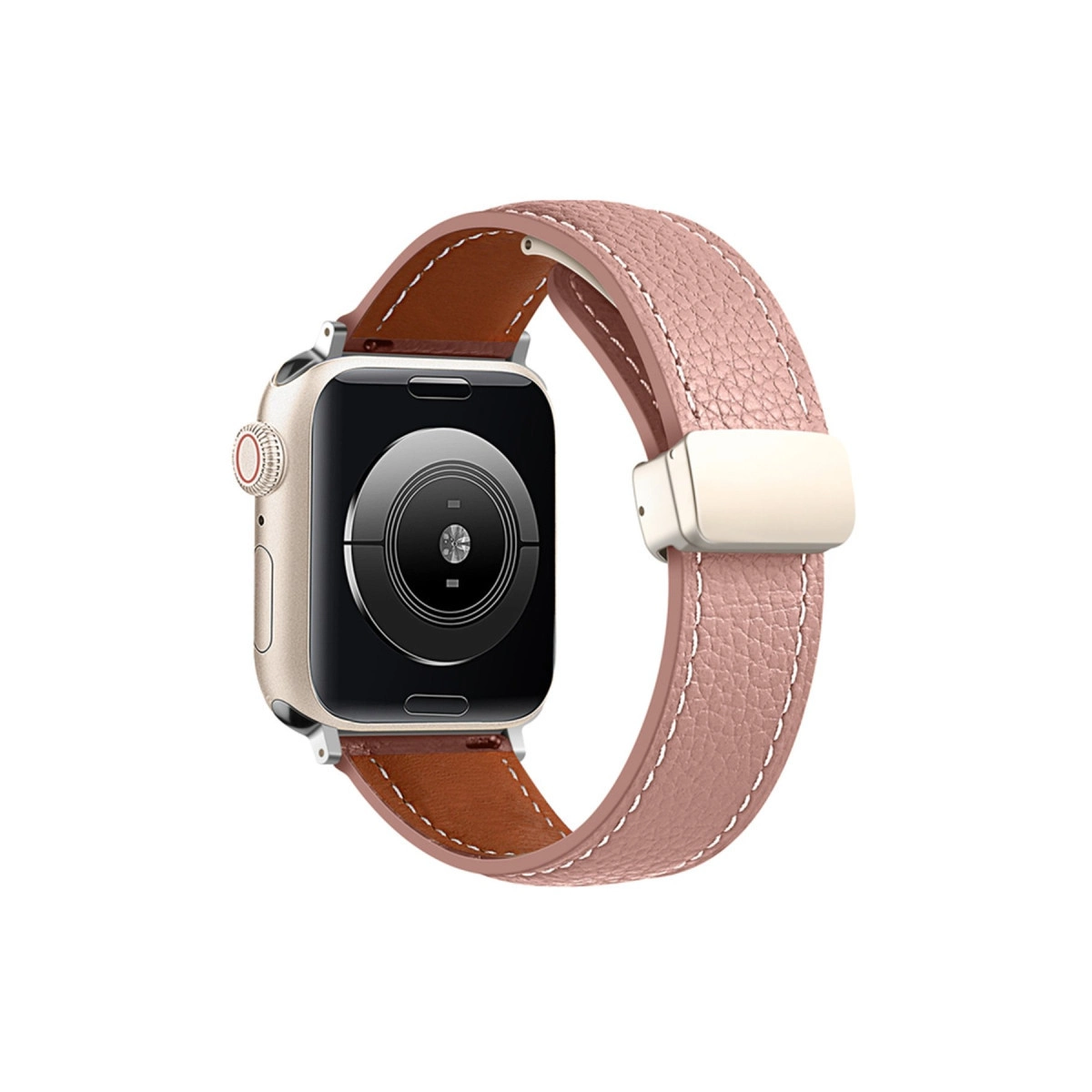 Apple Watch 42mm Kr414 Daks Deri Kordon (SAAT DEĞİLDİR) - Pembe