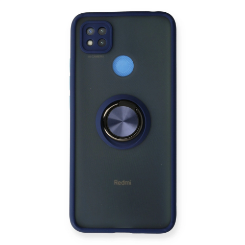 Xiaomi Redmi 9c Kılıf Montreal Yüzüklü Silikon Kapak - Lacivert