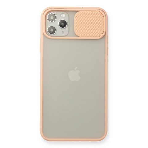 Apple İphone 11 Pro Max Kılıf Palm Buzlu Kamera Sürgülü Silikon - Pembe