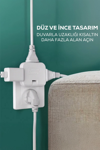 Katlanır Priz 3 Gözlü
