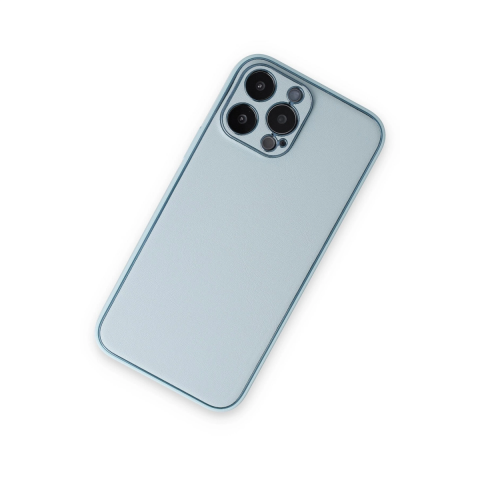 Apple İphone 14 Pro Kılıf Coco Deri Silikon Kapak - Sky Blue