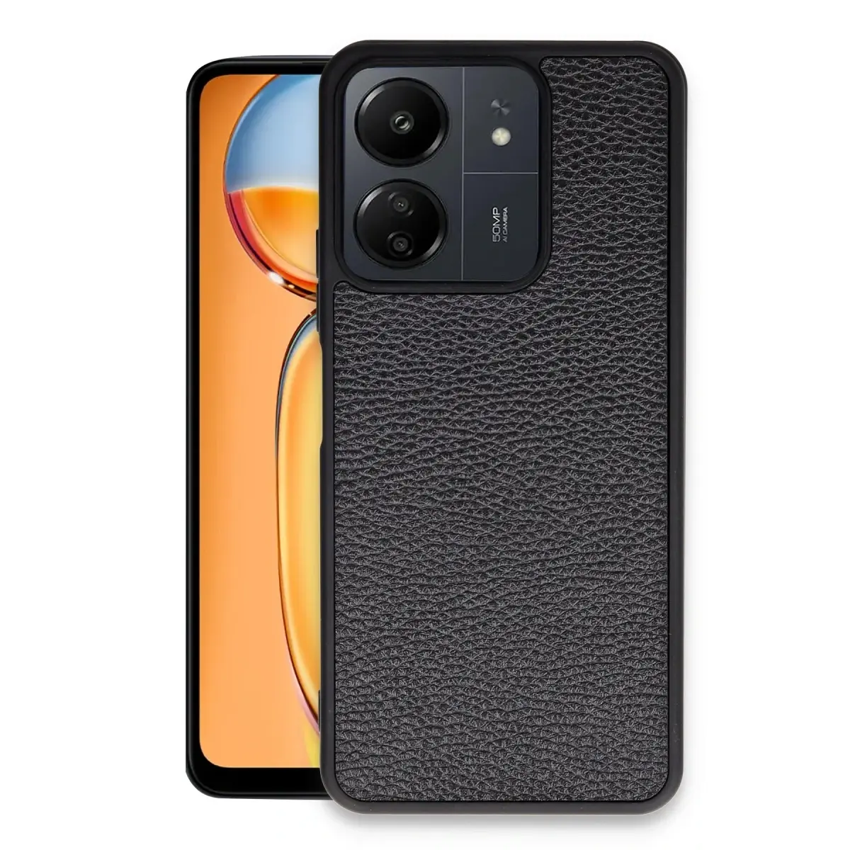 Xiaomi Redmi 13C Kılıf Aras Deri Kapak - Siyah
