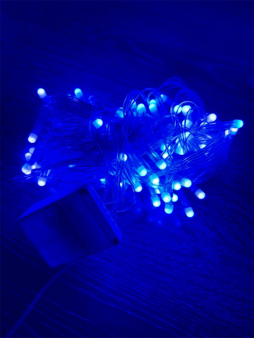 10m 100 Led Damla Uçlu Mavi Işık Şeffaf Kablo Mz-17-6