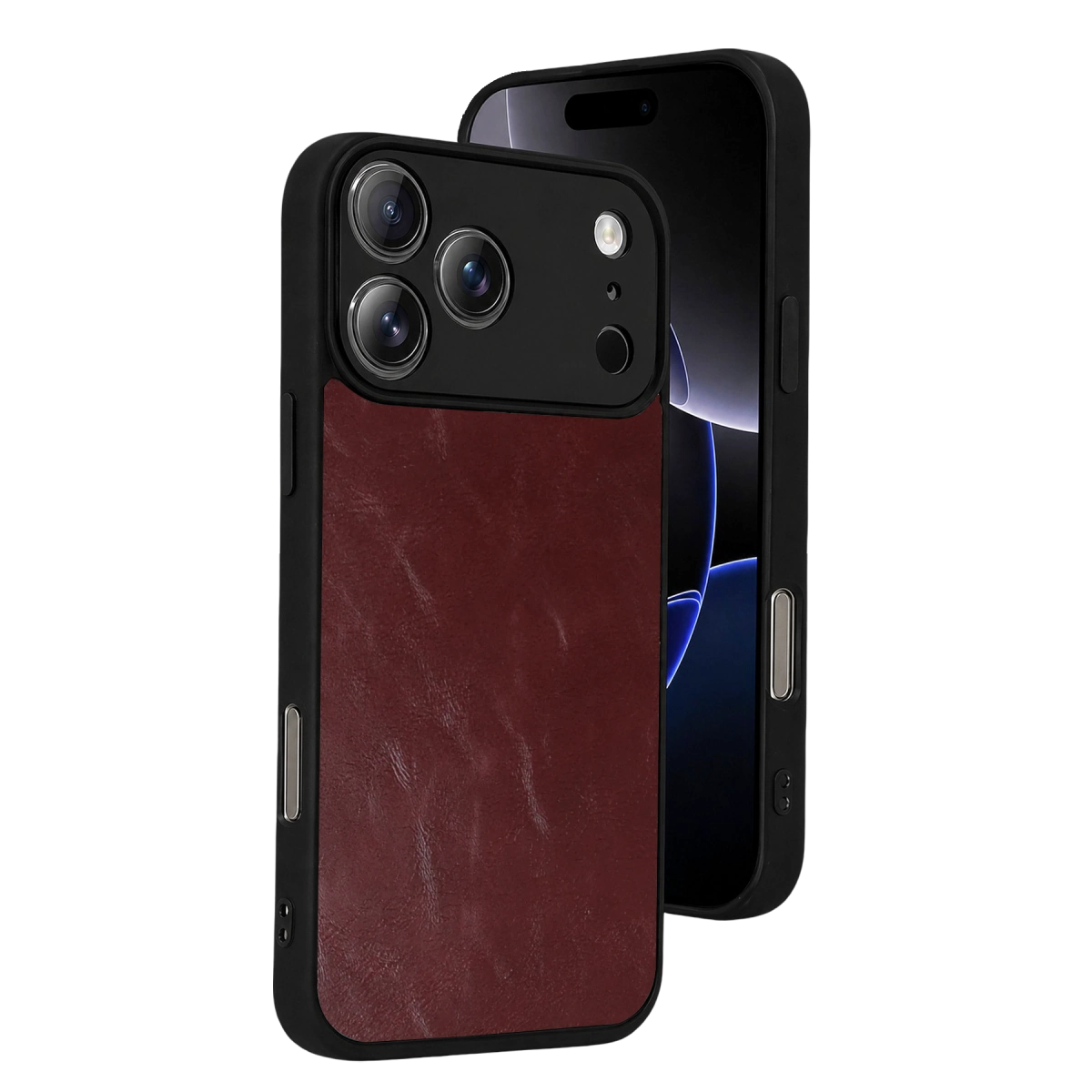 Apple İphone 17 Pro Aras Deri Kapak - Bordo