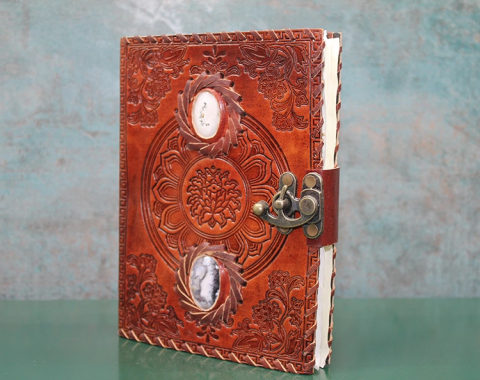 Taşlı Deri Defter Ksk3145