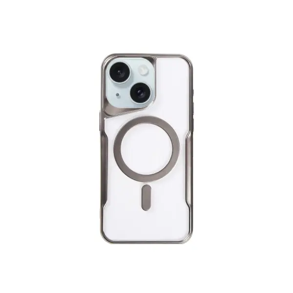 Apple iPhone 15 Kılıf Boyi Magsafe Silikon Kapak - Titan Gri
