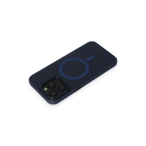 Apple İphone 15 Pro Max Kılıf Lodos Magneticsafe Mat Kapak - Mavi