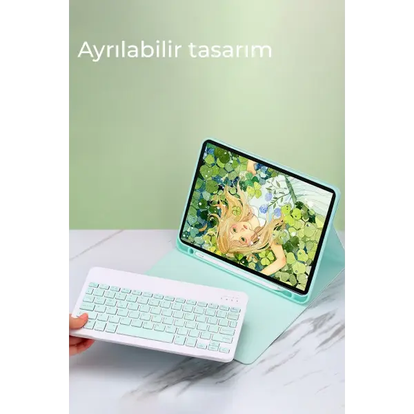 Apple iPad Pro 11 (2022) Kılıf KC01 Smart Klavyeli Tablet Kılıfı - Siyah