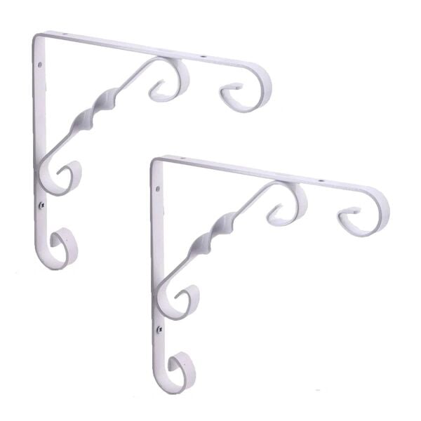 2 Adet Burgulu 15 x 15 cm Dekoratif Raf Altı Ayağı Konsol Siyah