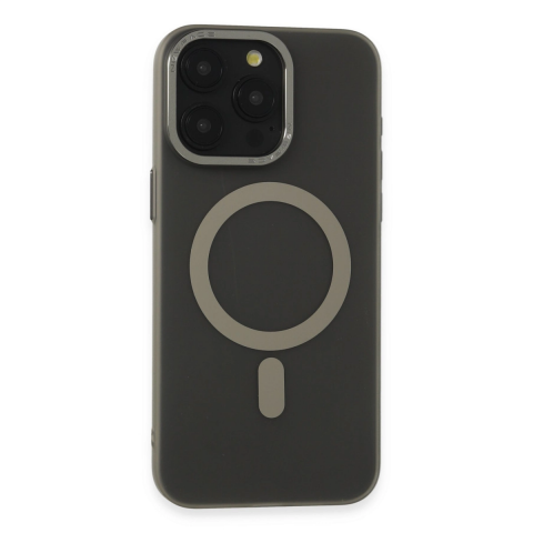 Apple İphone 15 Pro Max Kılıf Lodos Magneticsafe Mat Kapak - Titan Gri