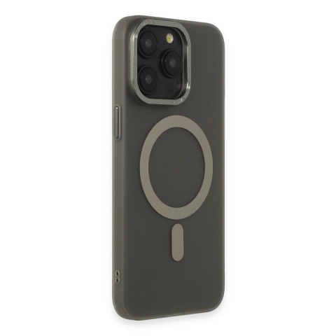 Apple İphone 15 Pro Max Kılıf Lodos Magneticsafe Mat Kapak - Titan Gri