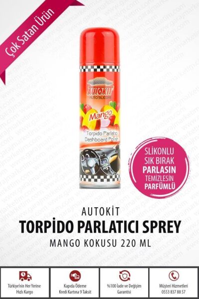 Torpido Parlatıcı Kokulu Oto Silikonu, Mango, 200 ml