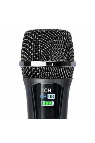 Profesyonel Çiftli Kablosuz Mikrofon Seti Karaoke Şarj Edilebilir 50 Metre