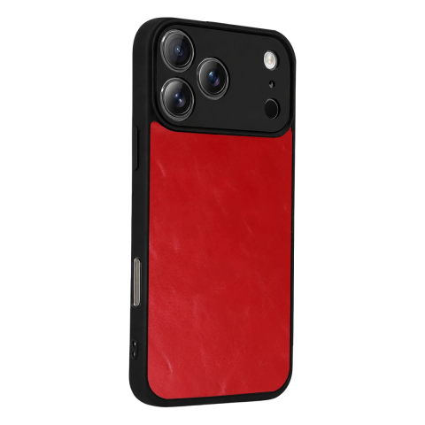 Apple İphone 17 Pro Max Aras Deri Kapak - Kırmızı