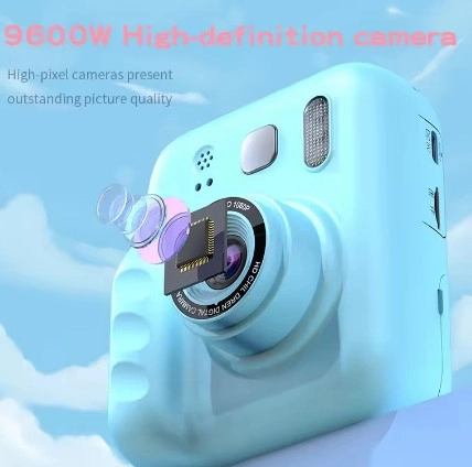 Dijital Fotoğraf Çıkaran Video Kaydedici Taşınabilir Anında Baskı Çıkaran Çocuk Kamerası Mavi