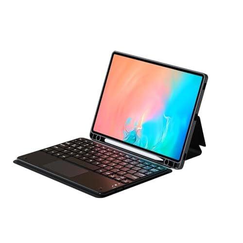 Samsung Galaxy Tab S10 FE SM-X520 X526 ile Uyumlu Klavyeli Kılıf Silikon Kalem Bölmeli Standlı Bluetooth Bağlantılı Touch Pad Tablet Kılıfı Border