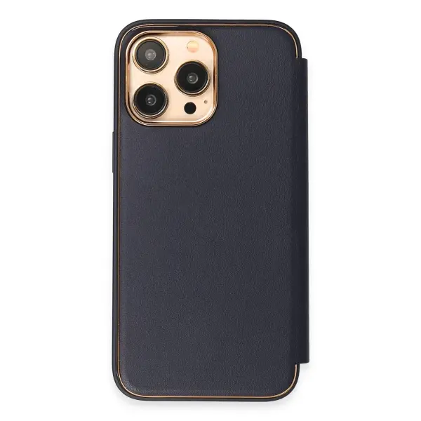 Apple iPhone 14 Pro Kılıf Dolpin Kapaklı - Lacivert