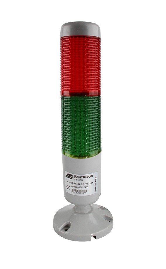 Mutlusan T5 Serisi 2 Katlı Işıklı Kolon Sabit Buzzer 24Vdc 129 087 000302