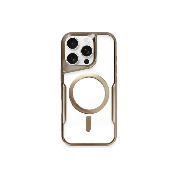 Apple iPhone 15 Pro Max Kılıf Boyi Magsafe Silikon Kapak - Kahverengi