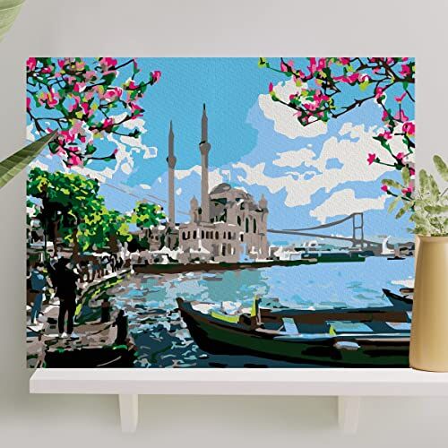 Sayılarla Boyama Tuval Seti Fırça Boya Dahil (Çıtalı) 40x50 CM, Ortaköy