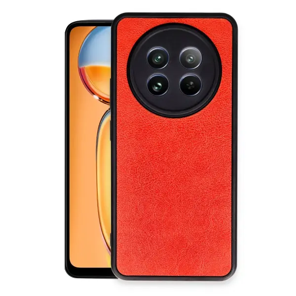 Realme 12 5G Kılıf Aras Deri Kapak - Kırmızı