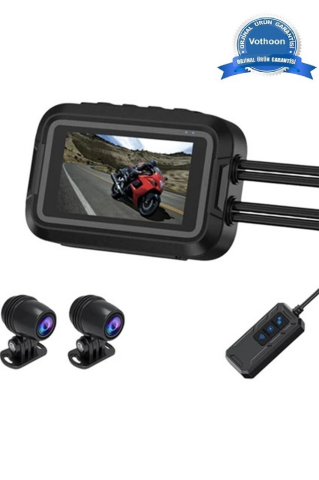 Motosiklet Kamerası Full Hd 1080p,150° Geniş Açı 3.0 Ekran Çift Ön–arka Kamera Wifi Destekli Gprs Özellikli