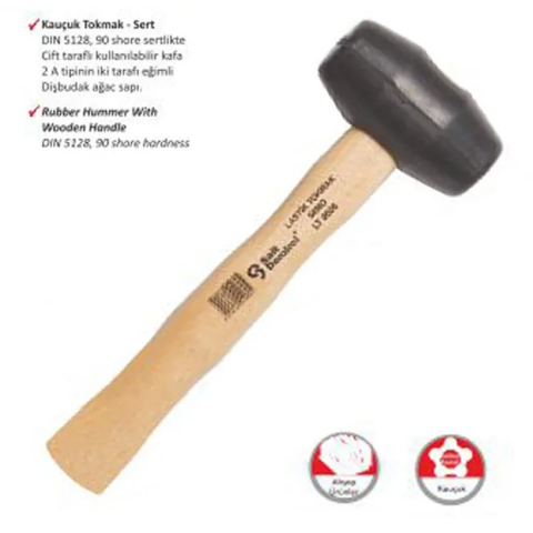 Ağaç Saplı Lastik Tokmak No:50