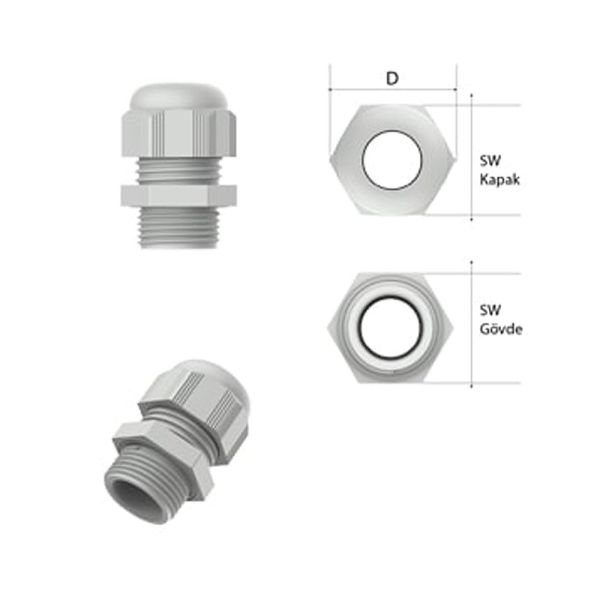 Çetinkaya CRS-16DG Pg 16 Polyamid Rakor Koyu Gri 50 Adet
