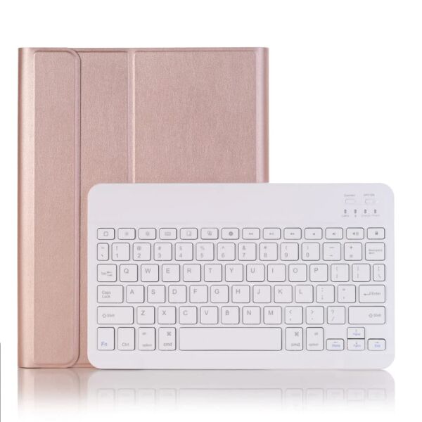 Apple iPad Pro 11 1. Nesil ile Uyumlu Kablosuz Klavyeli Mobax Kılıf, A1980 A2013 A1934 A1979, Rose Gold